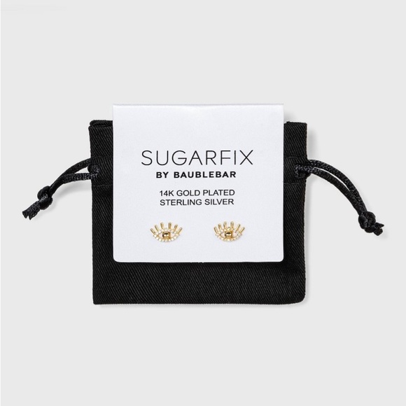 HP Sugarfix Baublebar Delicate Crystal 14K Gold Evil Eye NWT - Picture 3 of 7